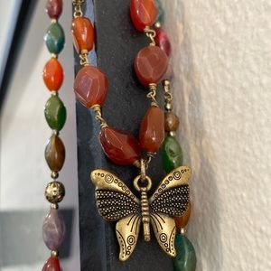 Lucky Brand Butterfly Necklace Set